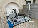 Complete Homegym Set: 150KG Gietijzer + Banken + Lat Pulley, Ophalen, Gebruikt, Benen, Overige typen