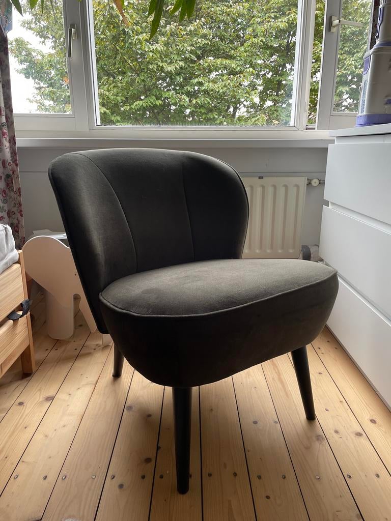 Woood stoel - Sara fauteuil velvet warm groen, Ophalen, Overige kleuren, Zo goed als nieuw, Eén