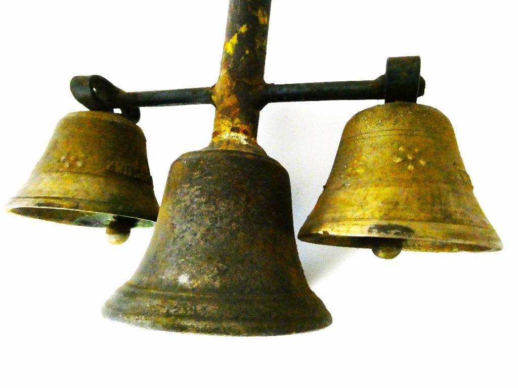 Handbel schoolbel tafelbel bel 3 bellen met luide klank, Ophalen of Verzenden