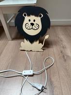 Leuke houten leeuw lamp - exclusief peertje, Ophalen, Zo goed als nieuw