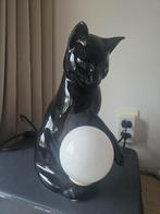 Vintage porselein katten lamp, Ophalen of Verzenden, Zo goed als nieuw, Minder dan 50 cm