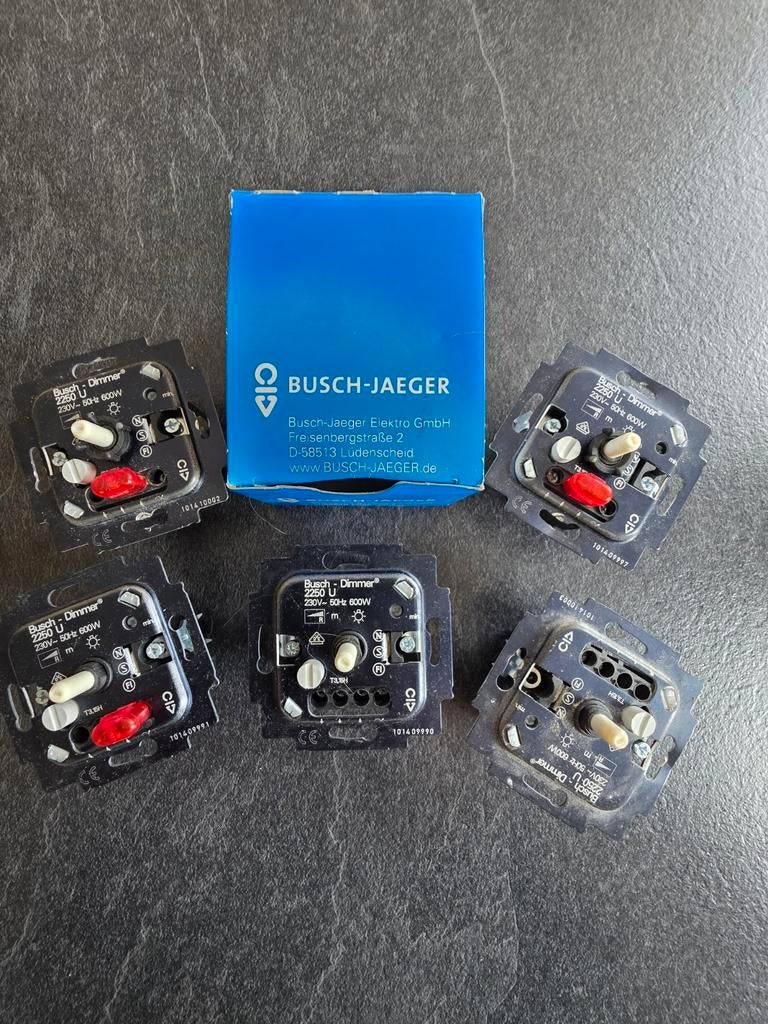 Busch-Jaeger dimmer 2250u 5x, Ophalen of Verzenden, Gebruikt, Overige typen