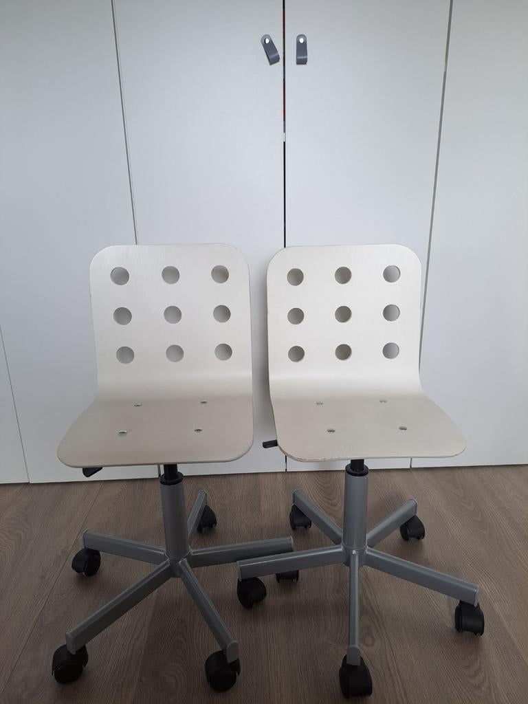 2 ikea bureaustoelen, Ophalen, Gebruikt, Wit, Bureaustoel