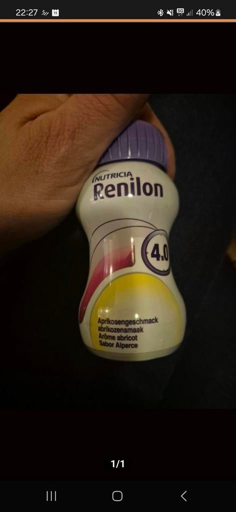 Nutricia Renilon 4.0 abrikozensmaak, Kinderen en Baby's, Babyvoeding en Toebehoren, Ophalen of Verzenden, Nieuw, Overige typen