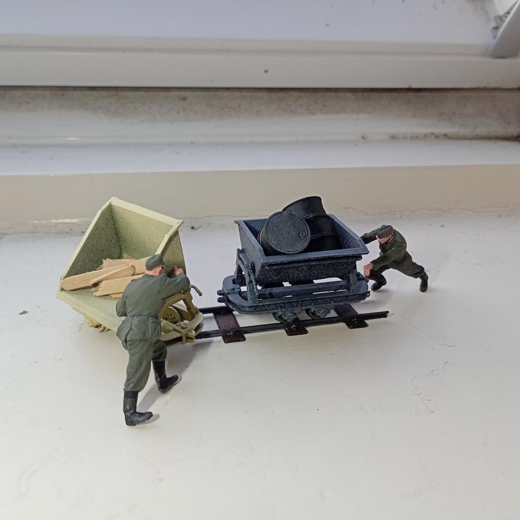 Wagon kiepkar wo2  1/35 smalspoor modelbouw, Ophalen of Verzenden, Nieuw, 1:35 tot 1:50, Figuur of Figuren