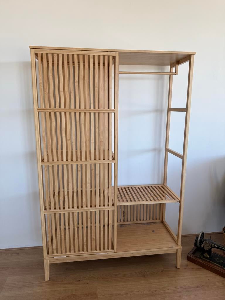 Ikea NORDKISA kledingkast / open kledingkast bamboe, Huis en Inrichting, Kasten | Kledingkasten, Ophalen, 50 tot 100 cm, Zo goed als nieuw