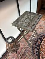 Leuk vintage bamboe bijzettafeltje, Minder dan 55 cm, Rond, Zo goed als nieuw, Ophalen