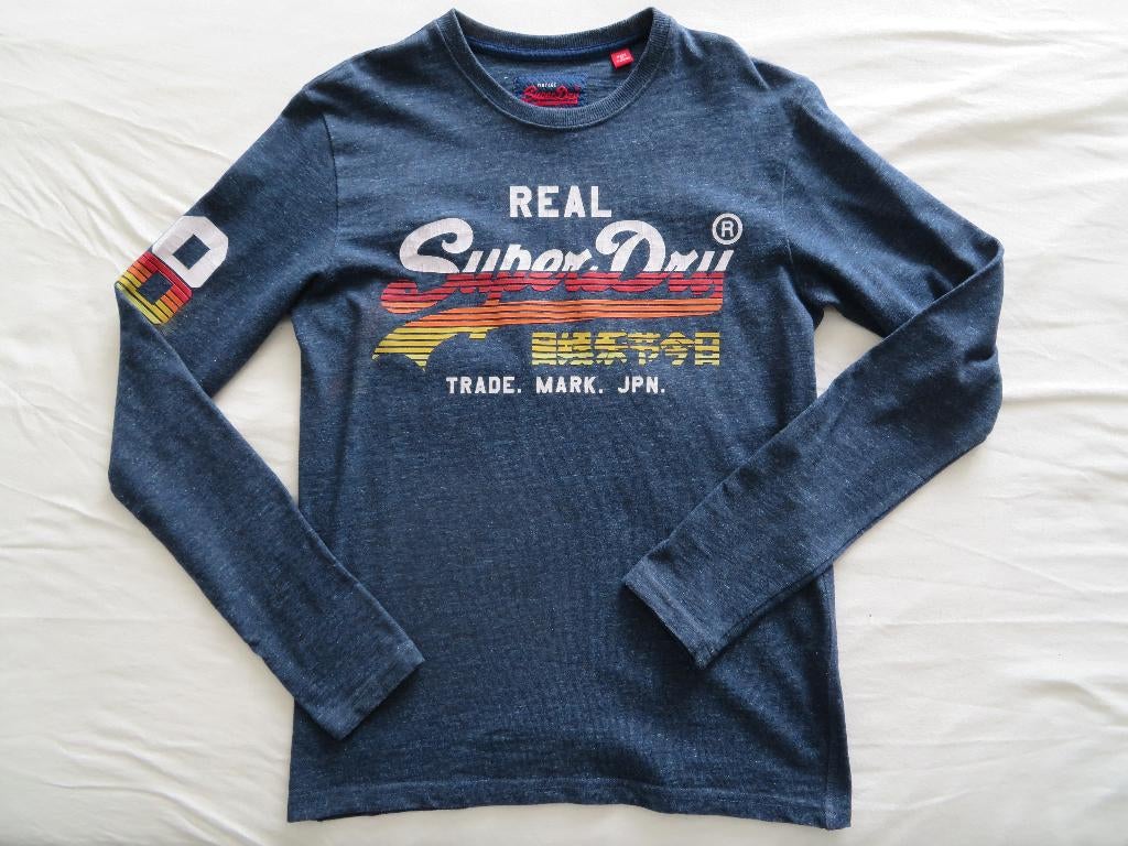 Superdry longsleeve - maat S, Blauw, Overige maten, Ophalen of Verzenden, Gedragen