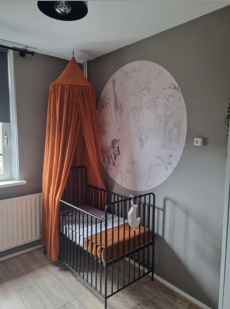 Mooi metalen ledikant 120x60 met net himlavalv matras., Ophalen, Zo goed als nieuw, Ledikant