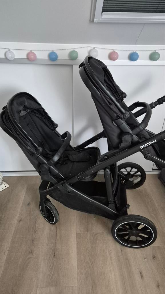 Deryan Evy V2  tweeling kinderwagen, Kinderen en Baby's, Tweelingen en Meerlingen, Ophalen of Verzenden, Zo goed als nieuw, Kinderwagen of Buggy