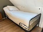 Ikea Minnen meegroeibed 80x200 (excl. matras), Huis en Inrichting, Slaapkamer | Bedden, Ophalen, Eenpersoons, Zwart, 80 cm