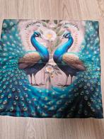 2 x Nieuwe kussenhoezen " 2 PAUWEN" pauw, Ophalen of Verzenden, Nieuw, Overige kleuren, Vierkant