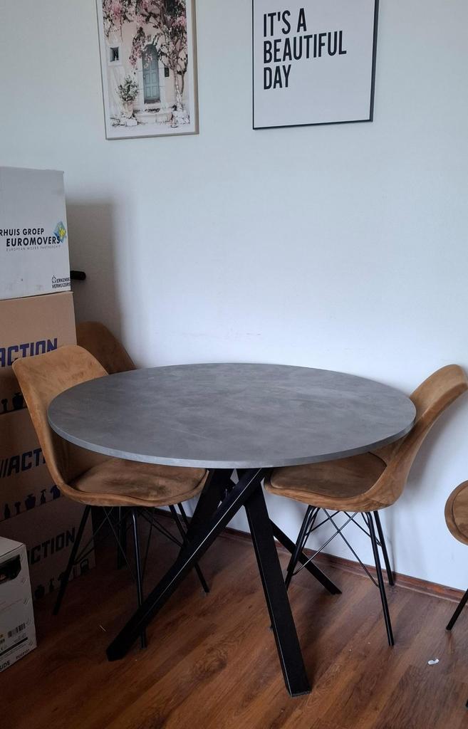 Eettafel, Huis en Inrichting, Tafels | Eettafels, Ophalen, Gebruikt, Rond, 100 tot 150 cm