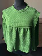 Idano blouse met textuur en pofmouwen, Ophalen of Verzenden, Zo goed als nieuw, Maat 38/40 (M), Groen