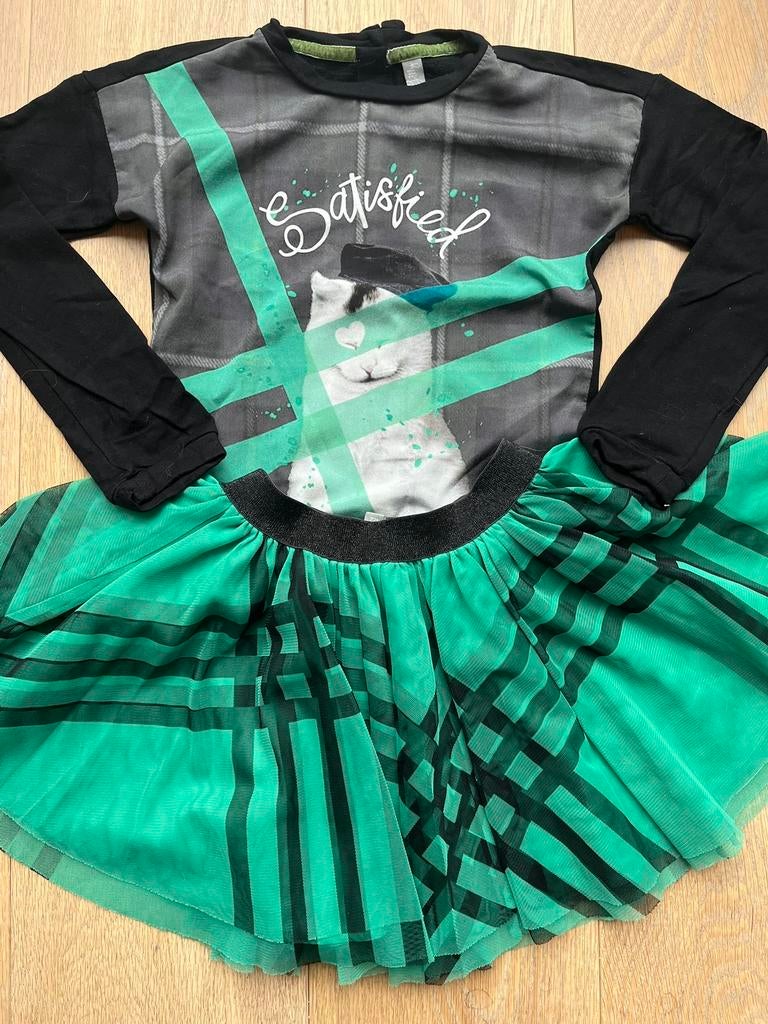 Set longsleeve rok Jilly mt 122/128 keurig, Kinderen en Baby's, Kinderkleding | Maat 122, Ophalen of Verzenden, Gebruikt, Meisje