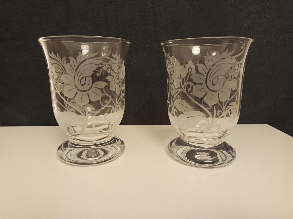 2 Vazen van merk Villeroy & Boch, Gebruikt, Wit, Ophalen of Verzenden, Glas