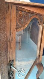 Vintage Brocante Theekastje met Glas en Houtsnijwerk, Ophalen