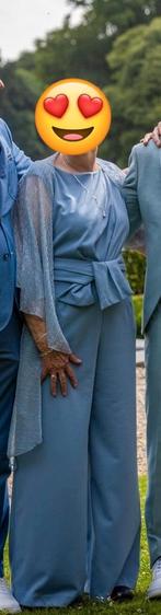 Elegante jumpsuit Vera Mont met stola - maat 44 - bruiloft, Overige typen, Blauw, Maat 42/44 (L), Ophalen of Verzenden