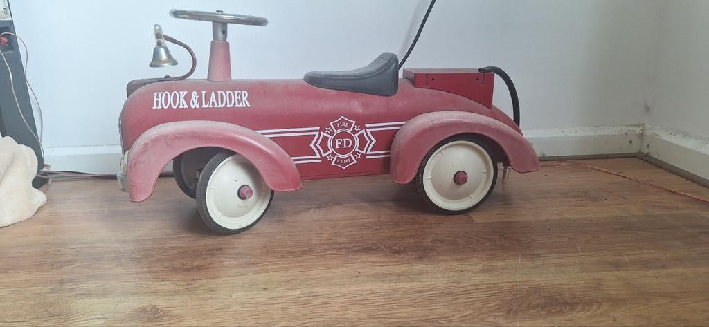 Rode Brandweer Loopauto 'HOOK & LADDER' met bel en slang, Ophalen, Gebruikt, Loopvoertuig
