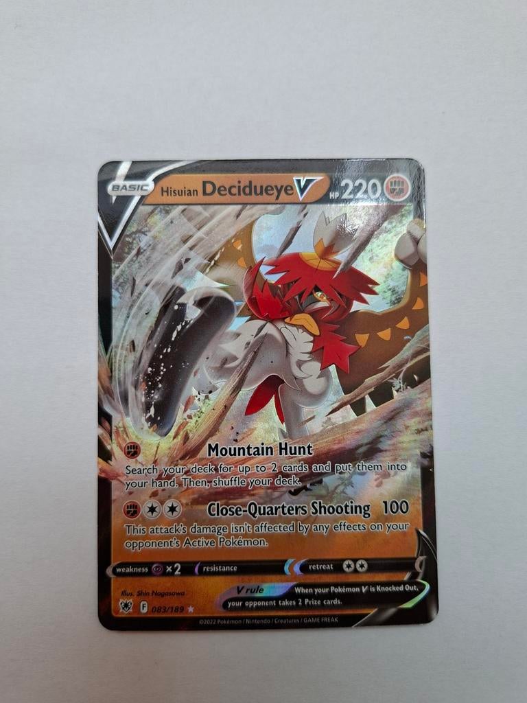 Hisuian Decidueye V Pokémon kaart (083/189), Ophalen of Verzenden, Zo goed als nieuw, Losse kaart