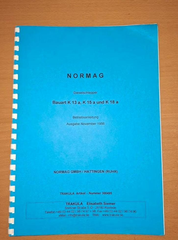 NORMAG Dieselschlepper K 13a, K 15a, K 18a Handleiding, Boeken, Vervoer en Transport, Gelezen, Tractor en Landbouw, Ophalen of Verzenden