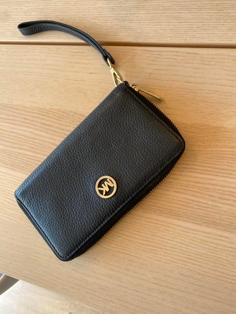 Michael Kors portemonnee/clutch, Sieraden, Tassen en Uiterlijk, Portemonnees, Gebruikt, Zwart, Leer, Ophalen