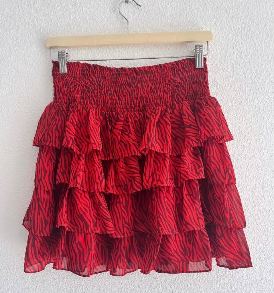 Nikkie rood stroken rokje maat XL als nieuw!, Ophalen of Verzenden, Zo goed als nieuw, Rood, Boven de knie