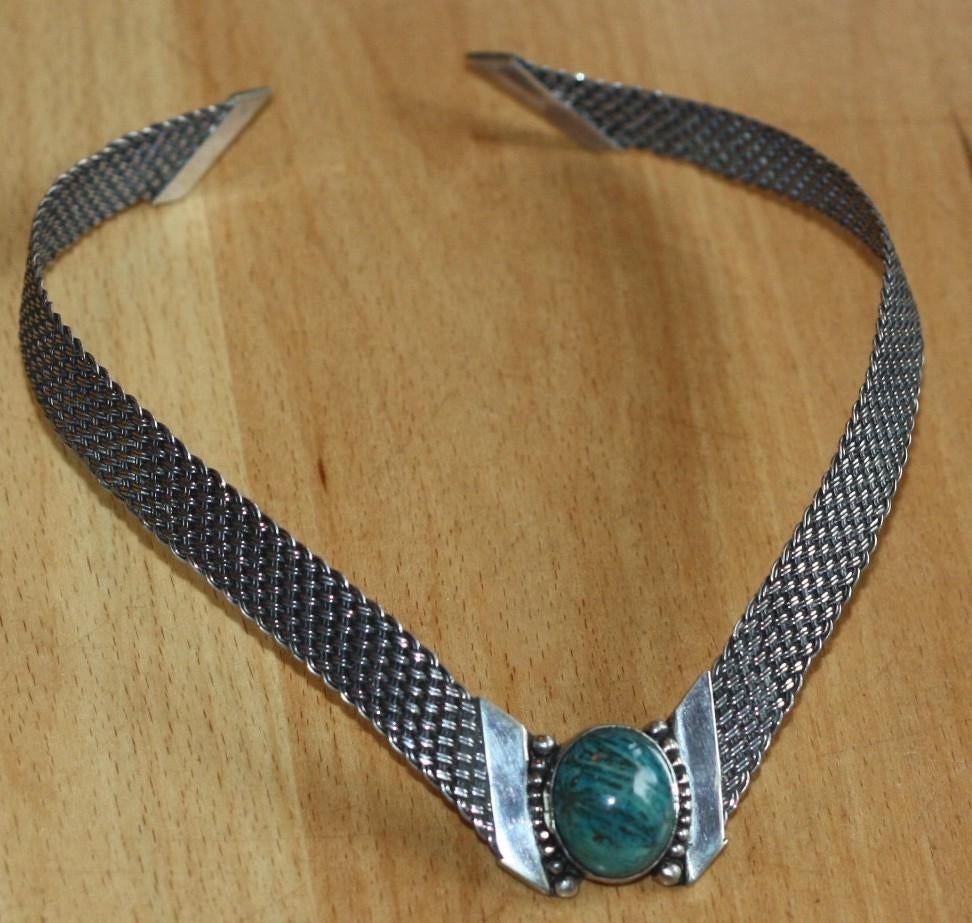 Zilveren (925) spang 1,5 cm breed met steen - 47932/3, Sieraden, Tassen en Uiterlijk, Kettingen, Ophalen of Verzenden, Zo goed als nieuw