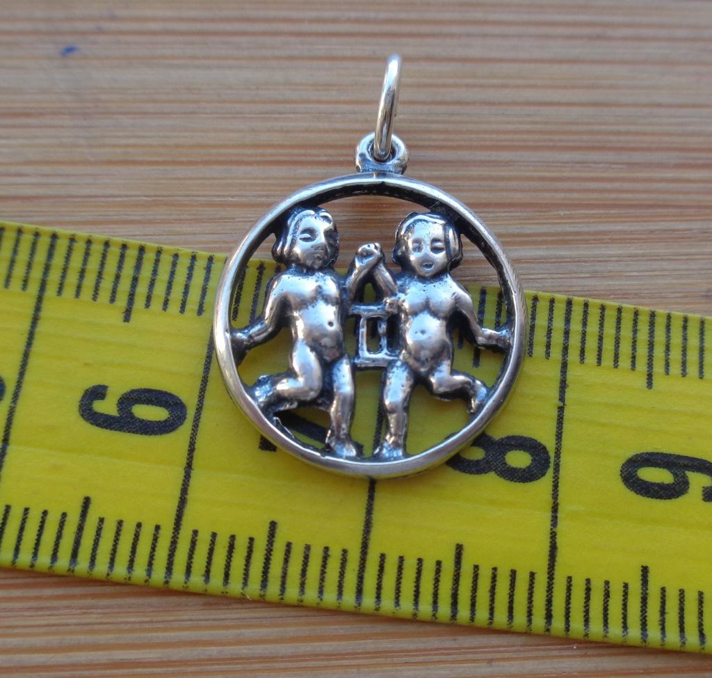zilveren hanger/bedel sterrenbeeld tweeling [824], Overige merken, Verzenden, Zo goed als nieuw, 1 bedel