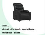 Fauteuil vidaXL kunstleer verstelbaar nieuw in doos, Ophalen, 100 tot 125 cm, Nieuw, Leer
