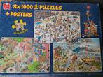 Jan van Haasteren combidoos 3 stuks, Ophalen of Verzenden, 500 t/m 1500 stukjes, Zo goed als nieuw, Legpuzzel