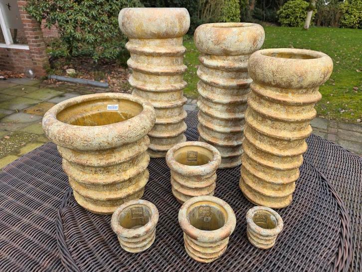 PTMD Bloempotten Complete serie 'Zero Swirl', Tuin en Terras, Bloempotten, Nieuw, Aardewerk, Binnen, Balkon, Tuin, Rond, Ophalen of Verzenden