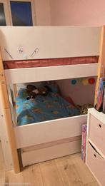 Flexa White Hoogslaper 143 cm met ladder 90x200 cm, Wit, Ophalen, Hoogslaper