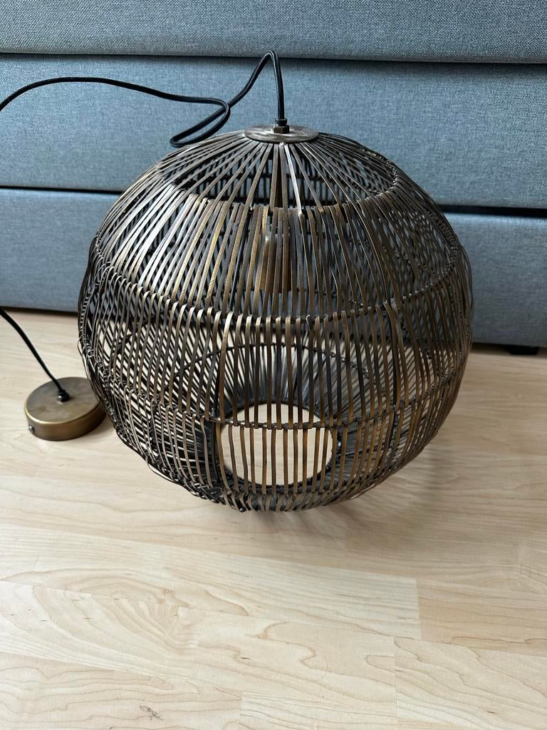 Mooie hanglamp messing kleur, Ophalen, Gebruikt, Metaal, Minder dan 50 cm