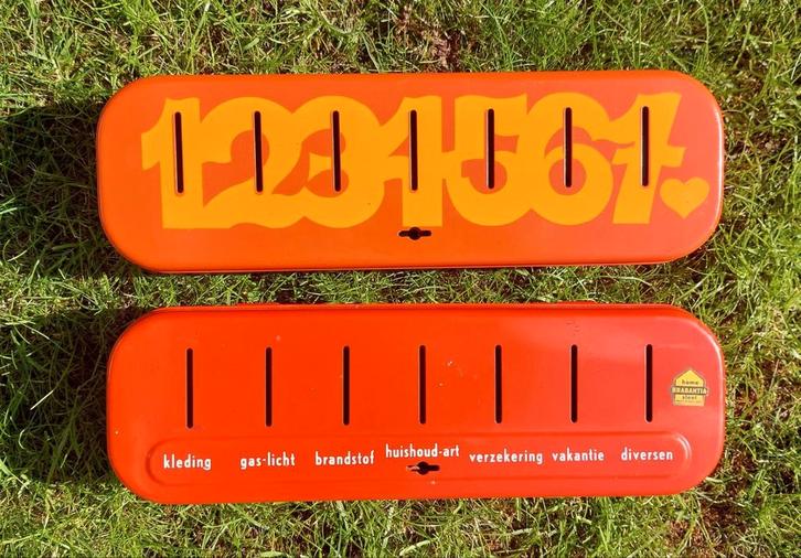 Vintage Brabantia Huishoudspaarblik 2x, Huis en Inrichting, Woonaccessoires | Prullenbakken, Gebruikt, Metaal, Minder dan 50 cm