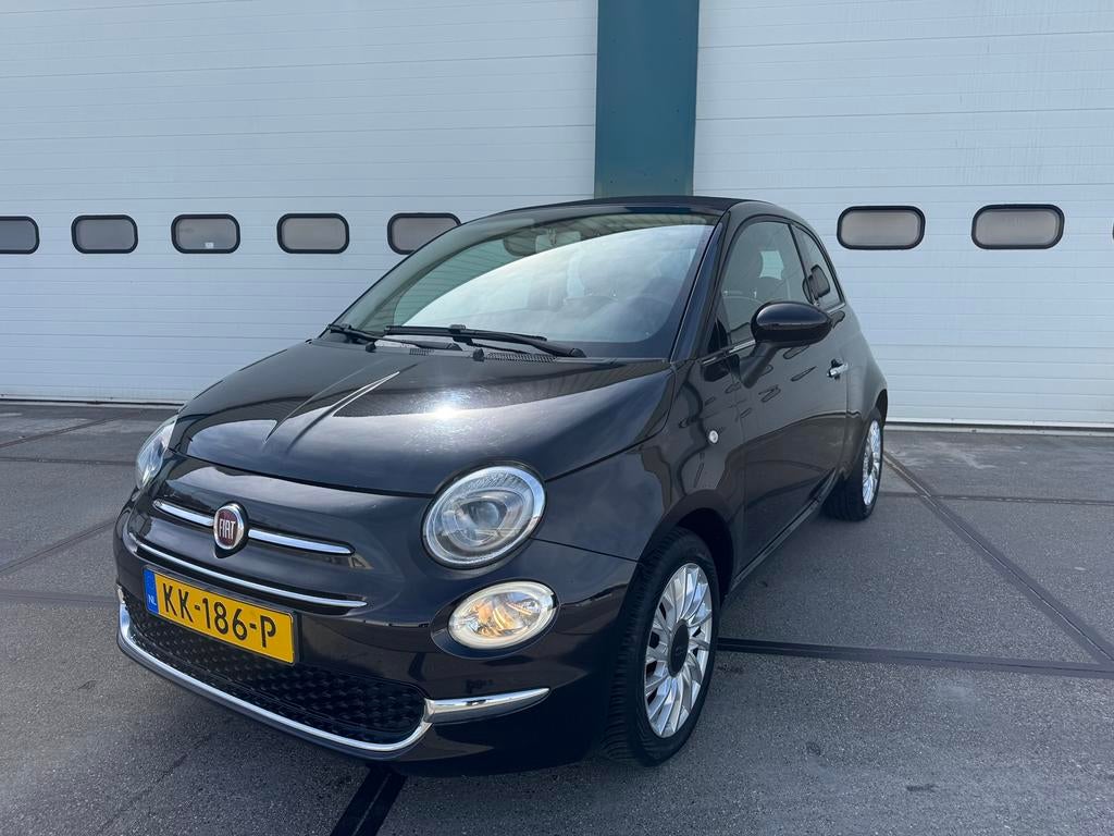 Fiat 500 Twinair Turbo 80pk 2016 Zwart Cabrio Aut, Auto's, Fiat, 31 €/maand, Cabriolet, Zwart, Origineel Nederlands