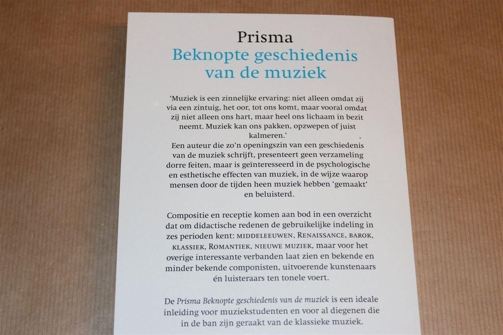 Beknopte Geschiedenis Muziek — Prisma Boek Met Voorbeelden, Ophalen of Verzenden, Zo goed als nieuw