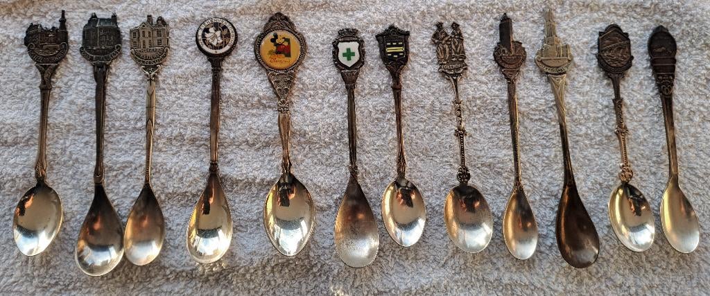 12 stuks vintage verzilverde theelepeltjes, Ophalen of Verzenden