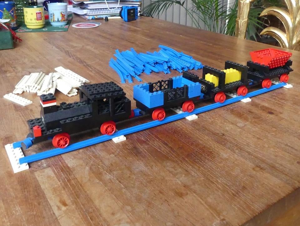 Lego trein locomotief wagons treinbaan spoorrails vintage, Ophalen of Verzenden, Gebruikt, Complete set, Lego