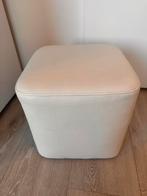 Mooie leren poef / hocker, Ophalen of Verzenden, Zo goed als nieuw, Vierkant