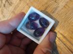 4 donker paarse amethist cabochons, Sieraden, Tassen en Uiterlijk, Edelstenen, Ophalen of Verzenden, Zo goed als nieuw