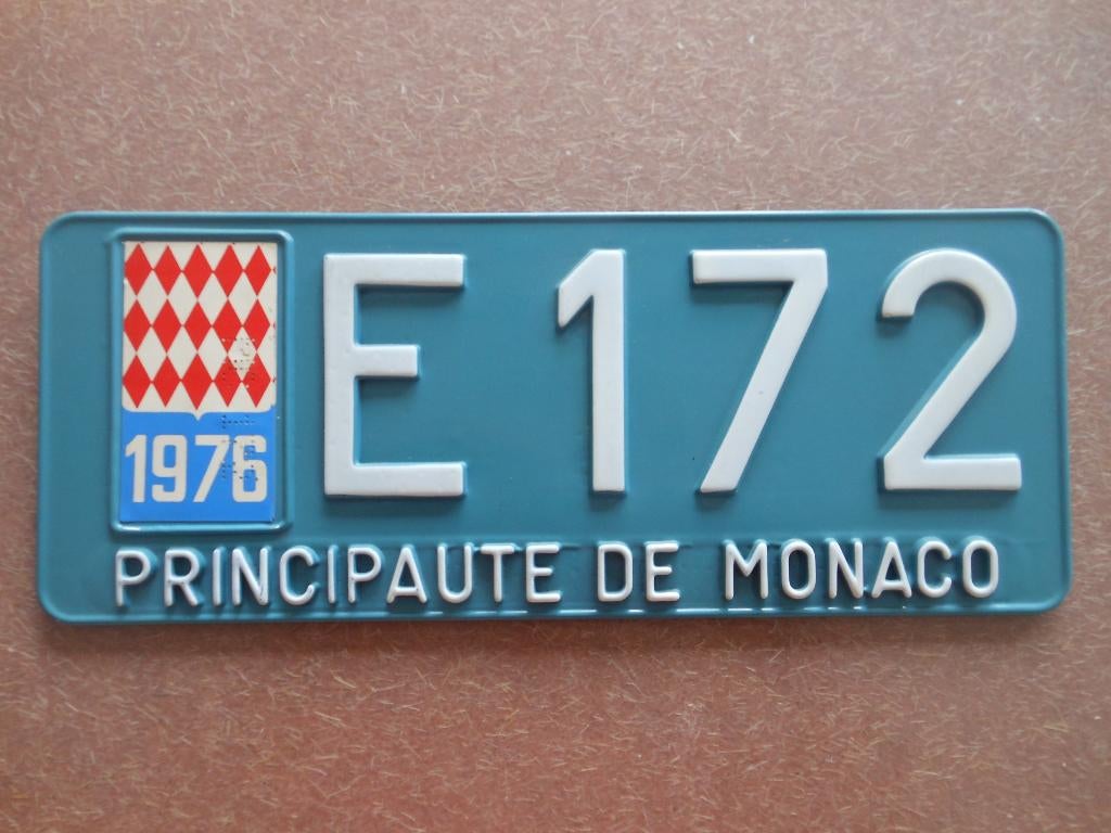1976 MONACO kentekenplaat in SUPER STAAT ( nummerbord ), Ophalen of Verzenden, Gebruikt, Auto's