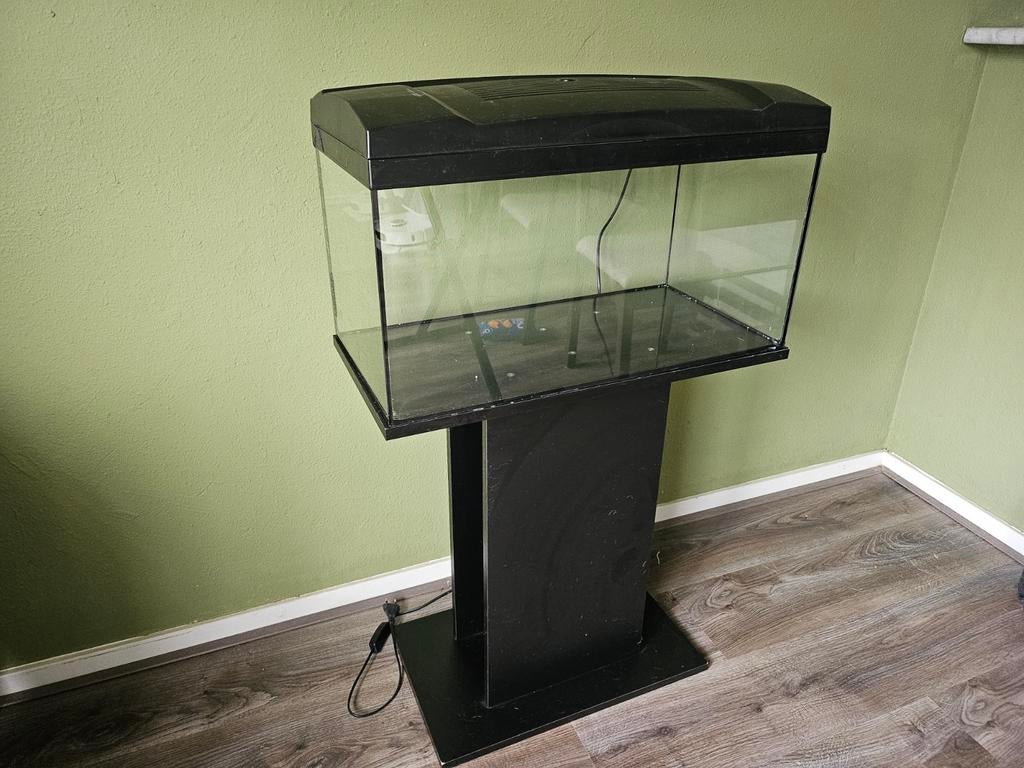Aquarium met lamp | 60x30x30, Dieren en Toebehoren, Vissen | Aquaria en Toebehoren, Ophalen, Gebruikt, Overige merken, Inclusief deksel