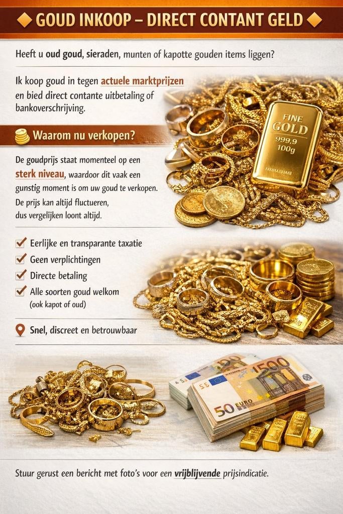 GOUD INKOOP – DIRECT CONTANT GELD, Ophalen of Verzenden