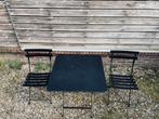 Tuinset Fermob zwart bistrosetje met 2 stoelen, 2 zitplaatsen, Gebruikt, Aluminium, Ophalen of Verzenden
