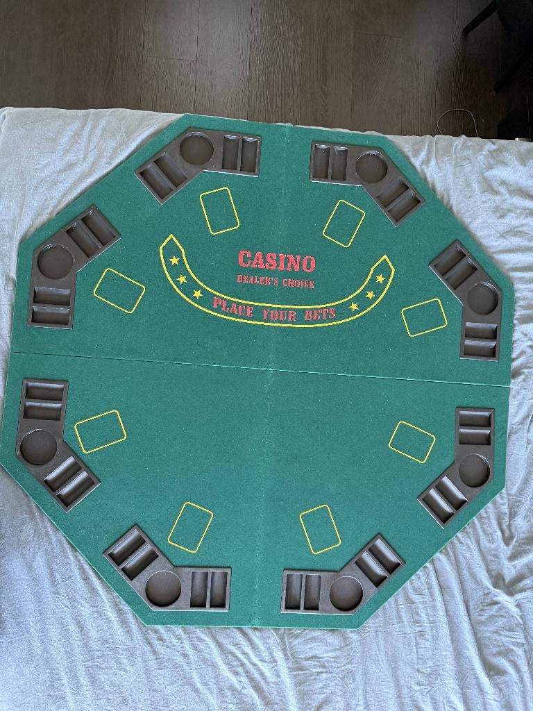 Opvouwbare pokertafel (gestoffeerd, achthoek - 8 personen), Ophalen, Gebruikt