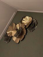 Gouden en grijze wanddecoratie in bloemvorm, Huis en Inrichting, Metaal, Gebruikt, Meerkleurig, Decoratieobject