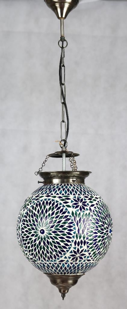 Oosterse mozaïek hanglamp, Huis en Inrichting, Lampen | Hanglampen, Ophalen of Verzenden, Zo goed als nieuw, Glas, Minder dan 50 cm