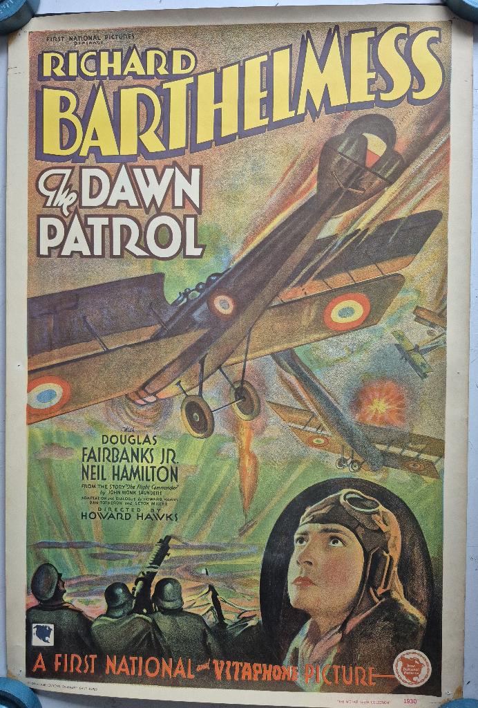 Film poster The Dawn Patrol replica uit de jaren 70 (N236), Verzamelen, Luchtvaart en Vliegtuigspotten, Ophalen of Verzenden, Gebruikt