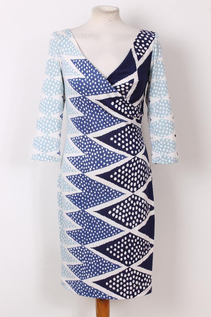 Lente! 100% zijde jurk Diane von Fürstenberg maat M, Maat 38/40 (M), Blauw, Ophalen of Verzenden, Zo goed als nieuw